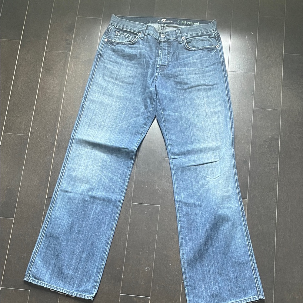 7 For All Mankind Relaxed Fit Blue Jeans